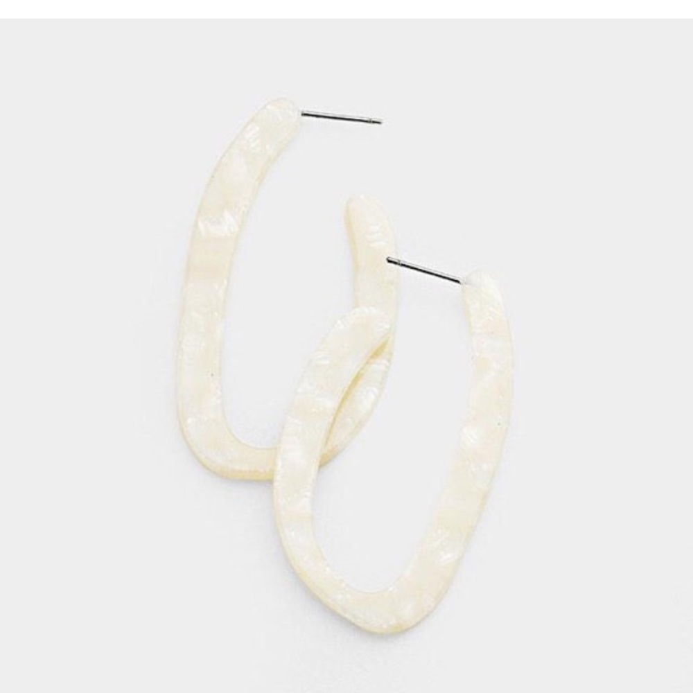 Geometric Celluloid Acetate Tortoise Earrings